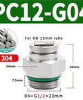 Pro Grade 50 Pcs Pneumatic Hose Fittings Set In 304 Stainless Steel Quick Release PC Air Tube Connectors M5 dimensions view