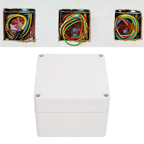 Front view of IP65 Waterproof ABS Plastic Enclosure For Electronics, Outdoor Junction Box 120x120x90mm for wiring protection