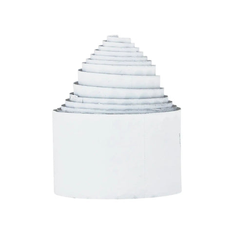 A Silent Game Changer For Every Room 1000 Pack Heavy Duty Self Adhesive Felt Pads 3/8 Inch Round Black Bumpers stacked in a cone shape.