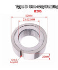 Top Notch Heavy Duty Cam Clutch Needle Roller One Way Bearing With Keyway B206 For Workshop Gearboxes close-up view with dimensions.