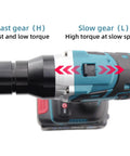 Heavy Duty Cordless Electric Rivet Nut Gun With Automatic Fastening For M3 Through M12 Nuts Built Tough, showing gear switch for torque settings.