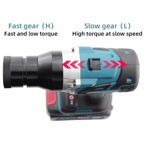 Heavy Duty Cordless Electric Rivet Nut Gun With Automatic Fastening For M3 Through M12 Nuts Built Tough, showing gear switch for torque settings.