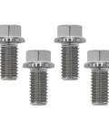 Heavy Duty Flange Hex Titanium Bolts M8 X 15 Millimeter 4 Pack Ultra Lightweight Fasteners showing four flanged hex bolts.