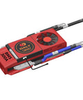 Heavy Duty 72 Volt Lithium Ion Battery Management System Delivers 300 Amp Output and Integrated Cooling Fan with quick connect cables.