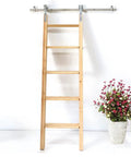 Rock Solid Stainless Steel Sliding Barn Door Hardware Kit With Hella Smooth Rolling Library Ladder And Stair Slide Track Floor Rollers For Loft Easy Setup 12 Feet Wall Mount, wooden library ladder on wall.