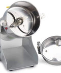 Swing Type Electric Grain Grinder For Home Use And Small Biz, Grain Crusher open with stainless steel compartment