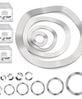 Badass Rock Solid 240 Piece Wave Washer Assortment Kit Using M3 To M25 Metric Sizes Made From Top Shelf 304 Stainless Steel displayed.