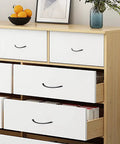 6 Pack Two And A Half Inch Hole Center Solid Arch Drawer Pulls Bow Curved Dresser Cabinet Handles Matte Black installed on white dresser.