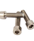 Top Notch M8 Hex Socket Cap Screw Batch Featuring Pure Grade 2 Titanium For Rock Solid Heavy Duty Builds And Precision Engineering With DIN912 Standards And A Generous Fifty Piece Count That Gets The Job Done Right. Three M8 hex socket cap screws made from pure grade 2 titanium.