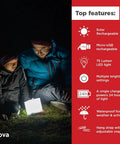 People using Solar Camping Lantern Inflatable LED Lamp Great For Camping Hiking Travel And Outdoor Adventures Waterproof IP67.