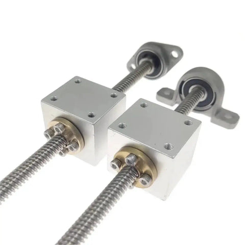 Ultimate T8 Lead Screw Rod Kit For 3D Printers featuring Precise 2mm Pitch And Versatile Lengths From 150Mm Up To 1 Meter For Smooth Horizontal Or Vertical Axes. T8 lead screw nuts and bearings for 3D printer axis drive