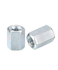 No Fuss Heavy Duty Galvanized Steel M6 Coupling Nuts Pack Of Ten Hex Threaded Rod Connectors For Furniture Projects And Weekend Builds Straight Up Tough Hardware, two hex coupling nuts, galvanized steel, 12mm high.