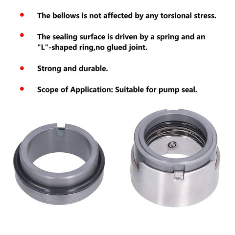 Silicon Carbide Mechanical Seal With 304 Stainless Steel Bellows High Temp Pump Gasket for pump seal, showing durable components.