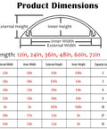 Dimensions chart for 60 Inch Aluminum Alloy Cable Raceway Self Adhesive Cable Management Strips With Cover 2 Pack Floor Cable Protector