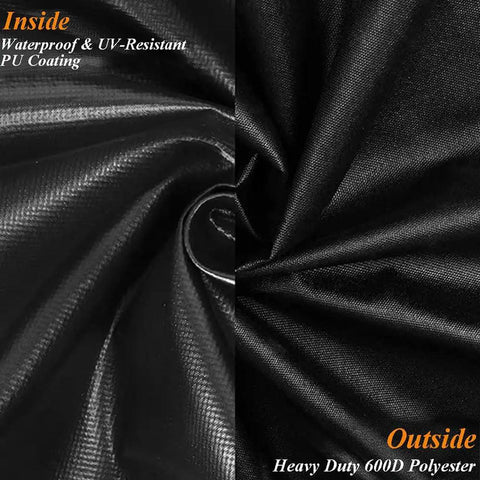 Close-up of Heavy Duty 600D Oxford fabric with waterproof PU coating for Firewood Log Hoop Cover