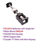 Sick SFU2510 25mm Ballscrew Kit With C7 Grade, Single Nut BF20 HM20 Coupler DSG25H Nema32 Support Brackets For CNC Milling And Router Builds Up To 1200mm Long Travel, with mounts and coupler