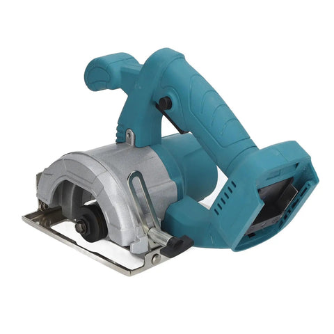 Pro Grade 18V Cordless Circular Saw Delivers Kickass Torque And Lightning Fast 11800 RPM Cuts Slices Hardwood With Ease Using A Rock Solid 4 Inch Blade Adjustable Bevel And Boss Level Handle, shown in a close-up view.