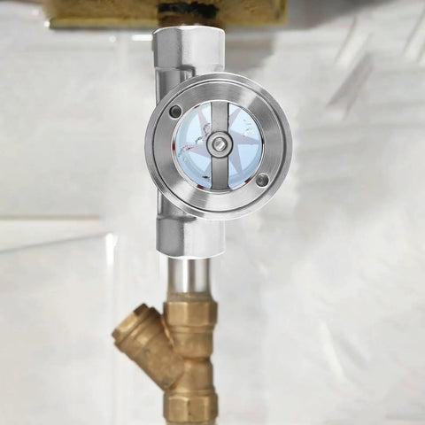 Half Inch Npt Female Flow Indicator With Window Sight Glass And Impeller for water pipes, installed, 304 stainless steel