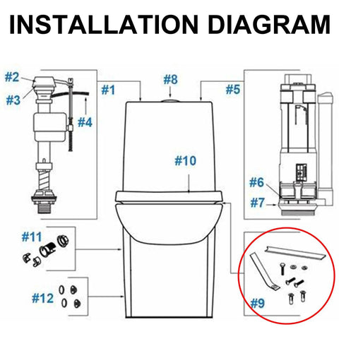 Installation diagram showing parts for Toilet Seat Anchor Kit Compatible With Models K-3386, K-3393, K-3398, K-3564, with bolts and nuts.