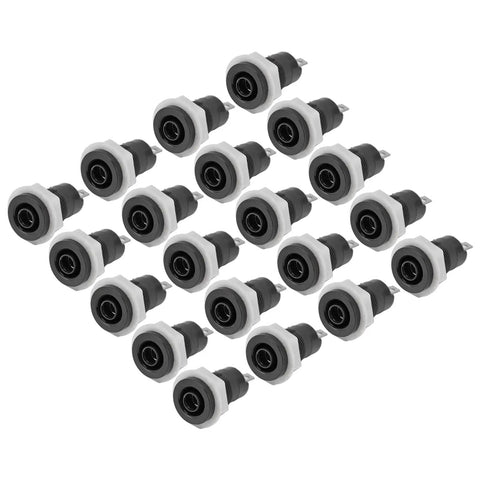 20 Piece Banana Socket Binding Post Adapters Welding Type Grounding 4mm Brass Plated Terminals With ABS Insulated Shell