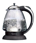 Top Notch 230V Water Kettle With Stainless Steel Dome Heater, DURAN Glass, Boil Dry Safety, Polished Chrome Finish, Fast Boil Tech