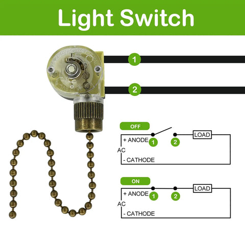 Ceiling Fan Pull Chain Switch Kit With CBB61 Capacitor And 3 Speed 4 Wire Light Replacement diagram showing wiring connections and pull chain.