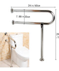 Heavy Duty 304 Stainless Steel Bathroom Handrail Tough As Nails Grab Bar for Wheelchair Accessibility, dimensions 24in x 29.5in.