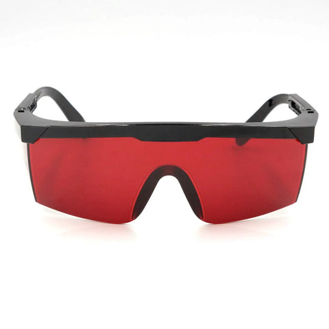 Pro Grade Laser Safety Glasses 2 Pack With Rich Red Lenses For Complete 190Nm To 540Nm Blocking, front view, lightweight design.