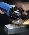 Heavy Duty 1000 Watt Electric Angle Grinder Built Like A Tank For Heavy Metal Cutting And Daily Grinding 220 Volt Shop Ready Power Tool in action cutting metal.