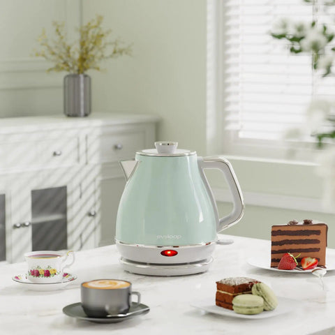 Electric Tea Kettle 1500W 1L Fast Boil Stainless Steel BPA Free Teapot With Auto Shut Off Boil Dry Protection Retro Small Design