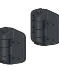 Rock Solid Two Pack Adjustable Self Closing Hinges For Square Posts Built Tough nylon polymer gate hardware in black.