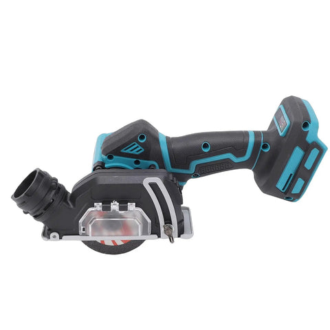 Rugged Mini Cordless Circular Saw Engineered For Badass Cuts On Wood Metal Plastic Or Stone With 19000 Rpm Power And 3 Inch Blades Built For Garage Jobs Or Weekend Diy Hustle Now, side view showing handle and blade.
