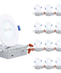 Slick Ultra Thin 4 Inch LED Recessed Light With Junction Box, Dimmable 5 Percent To 100 Percent, CRI90 For True Colors, 5000K Daylight