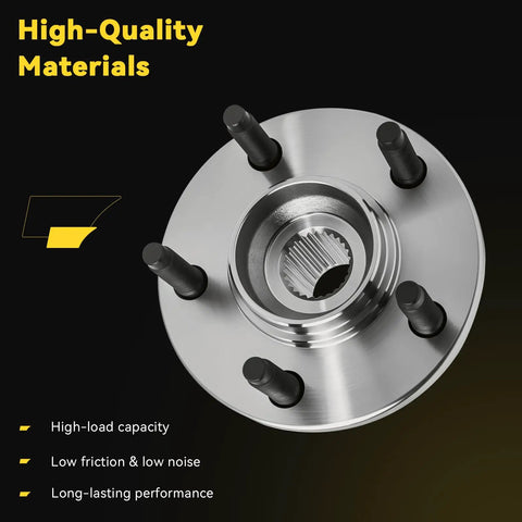X2 Front Wheel Hub Bearing Assembly 5 Lug Stud Fitment For 96 To 07 Ford Taurus showing high-quality materials and bolt details.