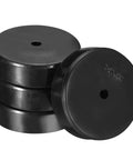 Heavy Duty Neoprene Anti Vibration Rubber Spacers Smooth Out Rattle Noise Rock Solid Isolation Pads 4 Pack stacked black rubber pads