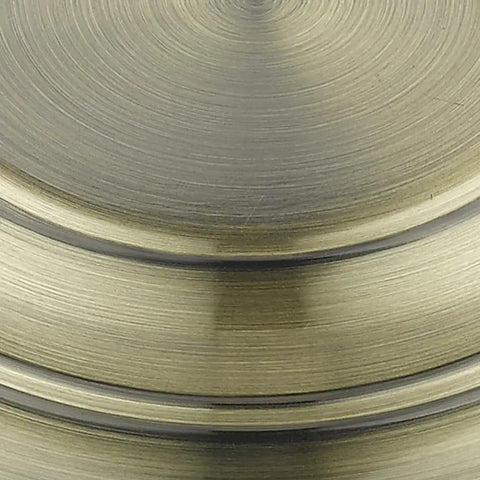 Detailed close-up of the aged brass finish on the Duncan 14 Inch Two Light Flush Mount Ceiling Light Damp Rated Vintage Inspired Fixture.