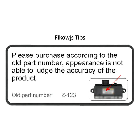 Fikowjs Tips for purchasing parts, showing recommendation for old part number Z-123 for accuracy.