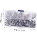 600 Piece Stainless Steel Spring Washers Kit Split Lock Gaskets For Vibration Dampening And Anti Loosening Hardware Assortment Perfect For Cars Trucks Buses Machinery And Marine Equipment In Tough Vibration Environments, 13x7 cm case
