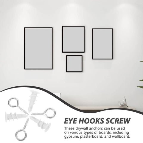 Self Drilling Drywall Anchors And Screws Kit With Nylon And Iron Hardware 20 Sets for picture frames and fixtures installation.