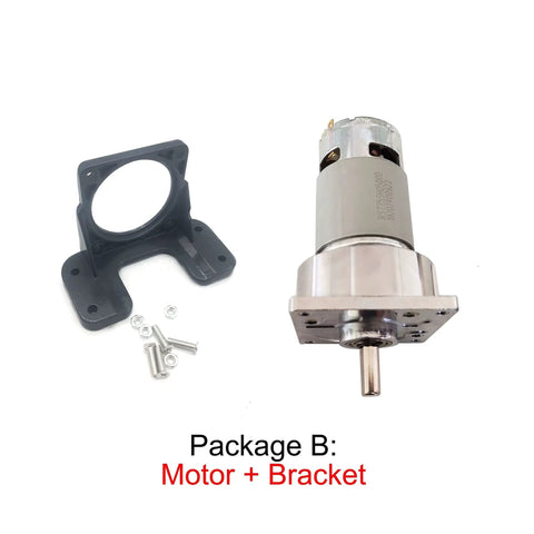 Heavy Lifter 775 Dc Gear Motor Delivering Eighty Kilograms Of Pull And Smooth Five To Five Hundred Rpm Thirty Five Watt Mini Reducer with bracket.