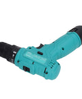 Heavy Duty Cordless Drill With Dope Torque And High Speed Rotation For Wood Aluminum Steel Built Different To Handle Any Yard Work Run Smooth And Deliver Serious Kick Without Burning Out All Weekend. Close-up of the turquoise drill showcasing its ergonomic design and chuck.