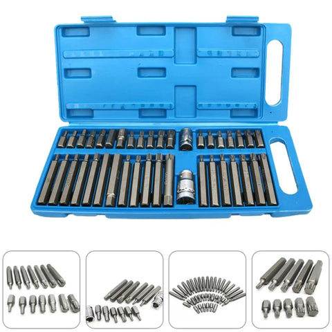 Chrome Vanadium Socket And Wrench Auto Repair Combo Kit Builds Tough Grabs Rusty Bolts Ready To Roll In The Garage marked sizes in blue case.