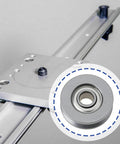 Close-up of V623ZZ V Groove Sealed Ball Bearings 12X3X4MM on CNC router linear guide tracks