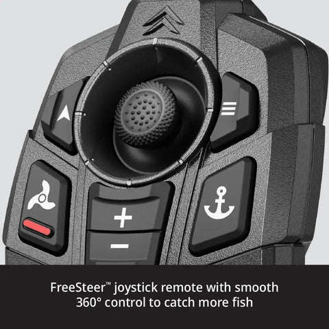 FreeSteer joystick remote for 54 Inch Saltwater Trolling Motor with 360 control for precise positioning while fishing.
