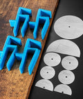 Adjustable Carpentry Jig System For Pro Grade Precision In Wall Scribing And Toe Kick Cuts For Cabinets And Furniture Installations, 3 Piece Set For Pros And DIYers With Streamlined Marking Discs And Accurate Fittings