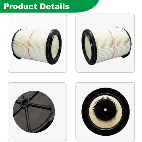 Red Stripe General Purpose Vacuum Filter 2 Pack For 5 To 20 Gallon Shop Vacs Fits CMXZVBE38754 CMXEVBE17584 CMXEVBE17594 Replacement Filter