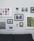 Wall display of framed artworks using Ultimate Picture Hanging Kit With 100 Feet Braided Wire 60 D Ring Hangers 60 Screws And 60 Aluminum Crimping Loop Sleeves For Canvas Paintings And Photo Frames Built For Quick Easy Secure Wall Display