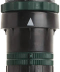 Close-up of Six Pattern Gear Drive Sprinkler With H2O Six Technology For Even Lawn Coverage Adjustable 25 To 360 Degree Spray.