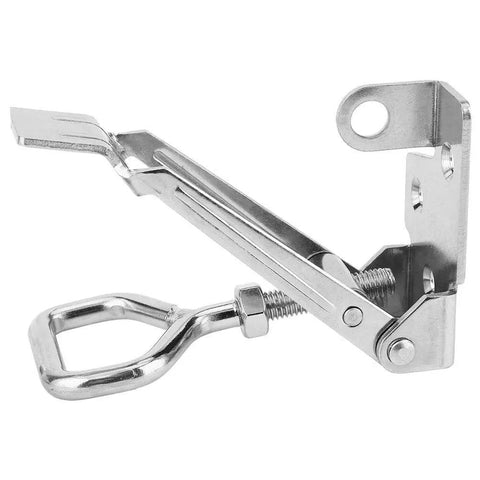 Over Center Latches With Adjustable Triangular Clamp, Tough As Nails Stainless Steel Toggle Latches for Doors, side view