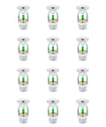 Twelve Pack Quick Response Pendent Fire Sprinkler Heads With Slick Chrome Finish And Tough Copper Build For Snappy Heat Trigger And Bully Proof Property Shielding At One Ninety Nine Degrees arranged in a grid.